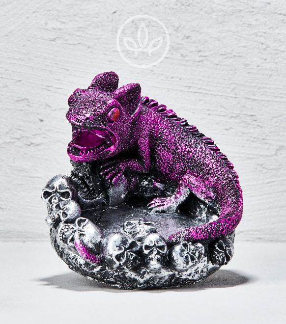 Polyserin Aschenbecher Chamaeleon Skull, Violett