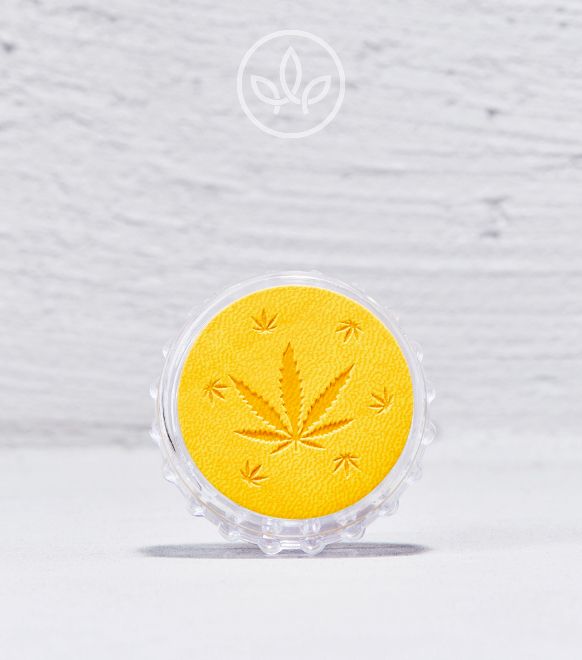 Plastik Grinder mit Cannabis Logo 48mm 3-teilig, Orange