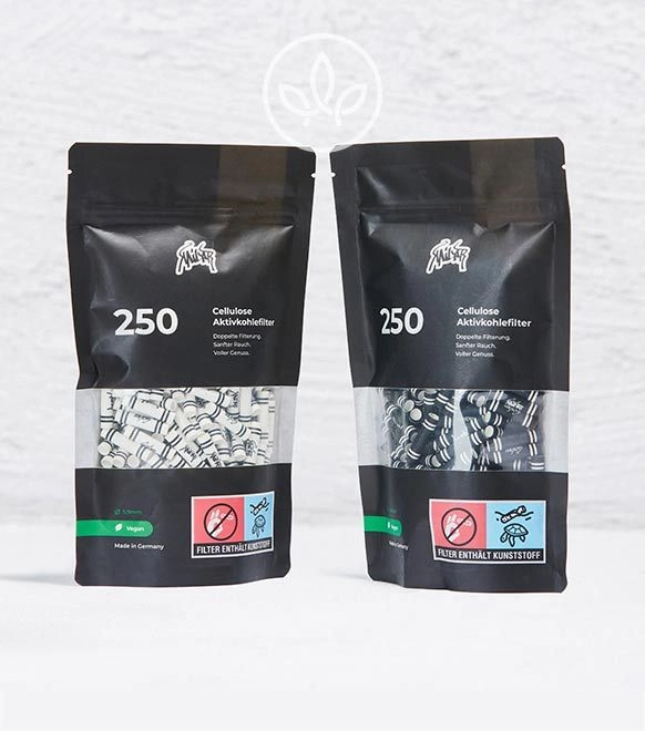 Aktivkohlefilter mit Zellulose-Caps 250er