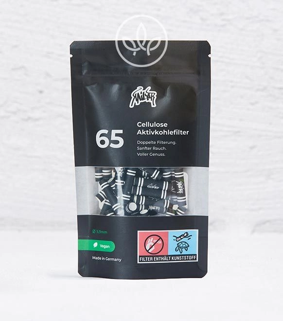 Aktivkohlefilter mit Zellulose-Caps 65er, Schwarz
