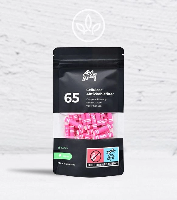 Aktivkohlefilter mit Zellulose-Caps 65er, Pink