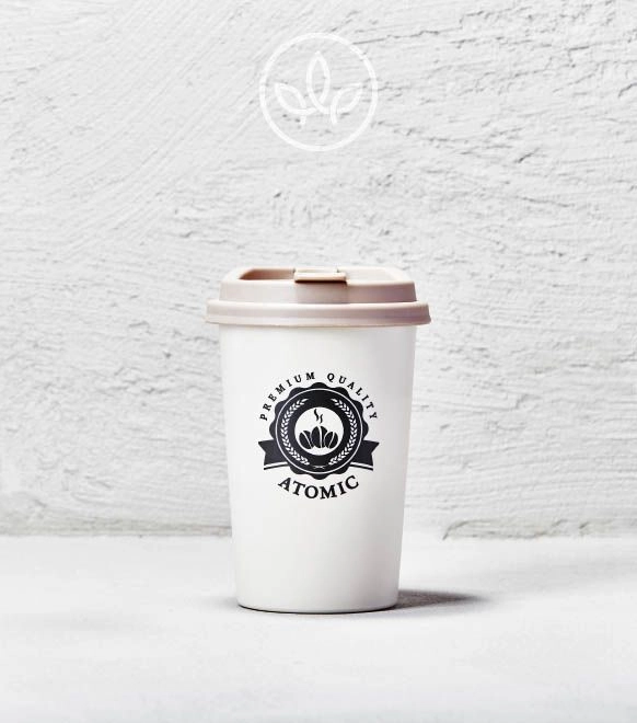 Aschenbecher Kaffeebecher mit Deckel,  Braun