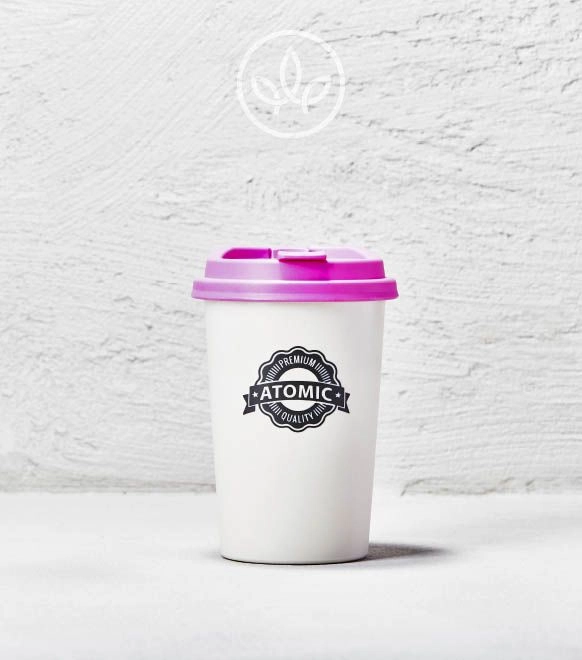 Aschenbecher Kaffeebecher mit Deckel, Pink