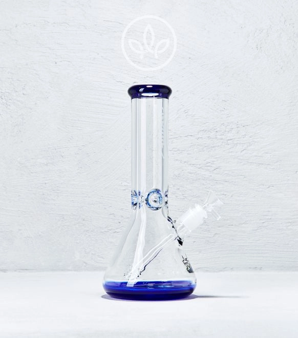 Glasbong Eis 30cm 9mm Glas, Blau
