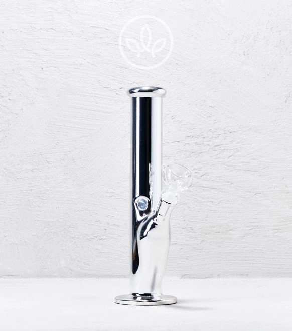 Glas Bong im Chrom Look 30cm
