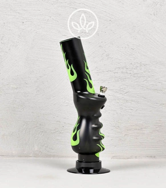 Acrylbong Flammen 32cm, Motiv 1, Grün