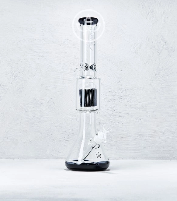 Glasbong Eis Percolator 45cm 7mm Glas, Schwarz