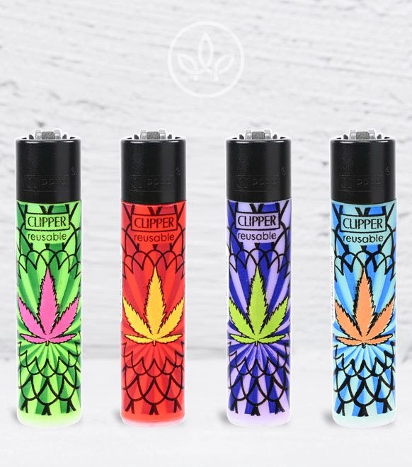 Clipper-Feuerzeug Hanf Bunt, komplette Motivreihe