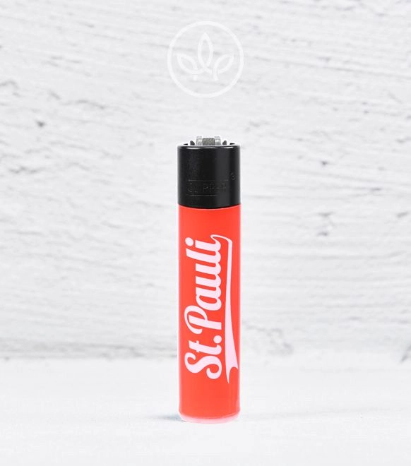Clipper-Feuerzeug HH St. Pauli Swoosh, rot