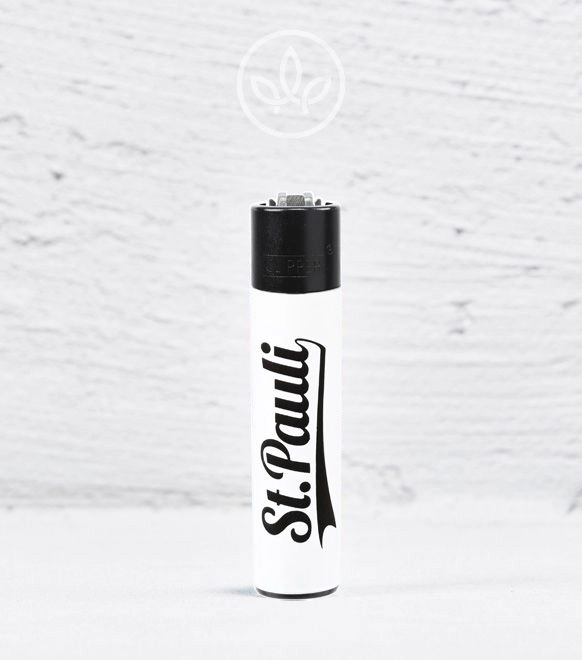 Clipper-Feuerzeug HH St. Pauli Swoosh, weiß