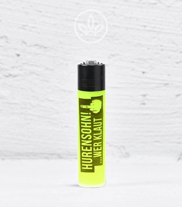 Clipper-Feuerzeug Hurensohn Wer Klaut, Grün
