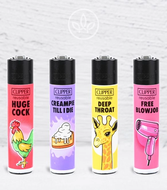 Clipper-Feuerzeug Porn Slogan 3, komplette Motivreihe