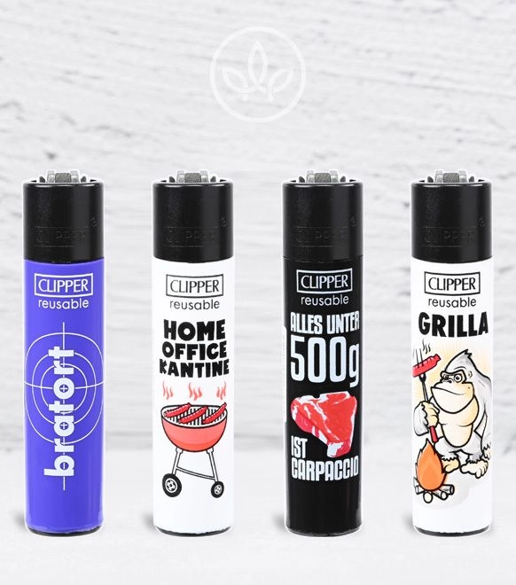 Clipper-Feuerzeug Slogan 43, komplette Motivreihe