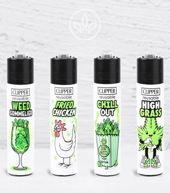 Clipper-Feuerzeug Weed Slogan 10, komplette Motivreihe