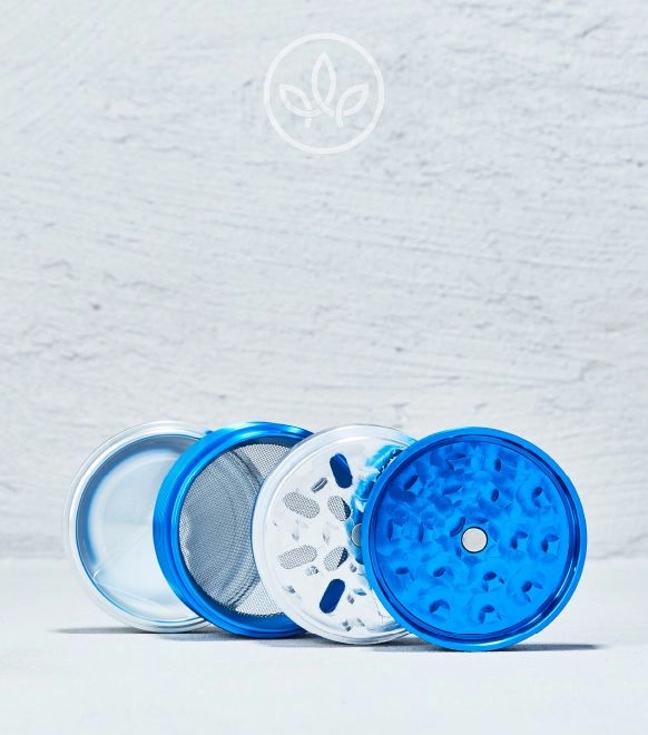 Metal Grinder Riffel 55mm 4-teilig, Blau
