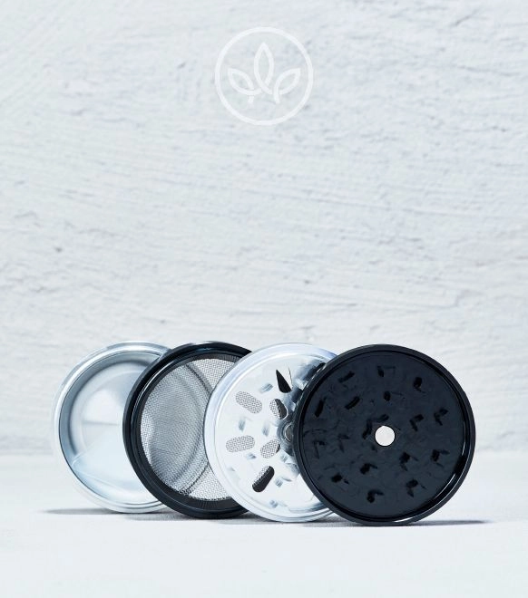 Metal Grinder Riffel 55mm 4-teilig, Schwarz