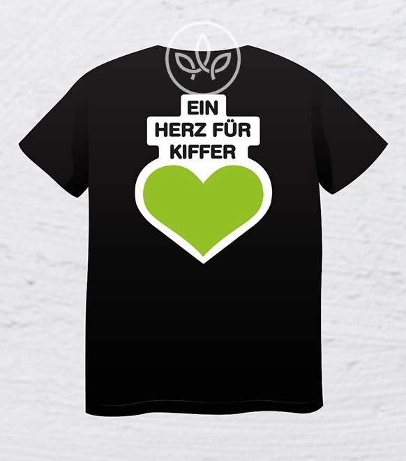 T-Shirt Unisex Ein Herz für Kiffer Große S