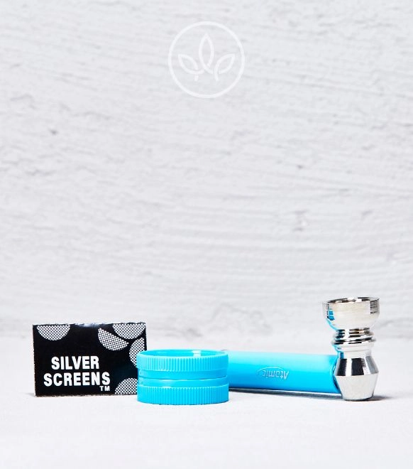 Plastikgrinder mit Pfeife im Set, Blau