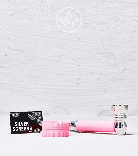 Plastikgrinder mit Pfeife im Set, Pink