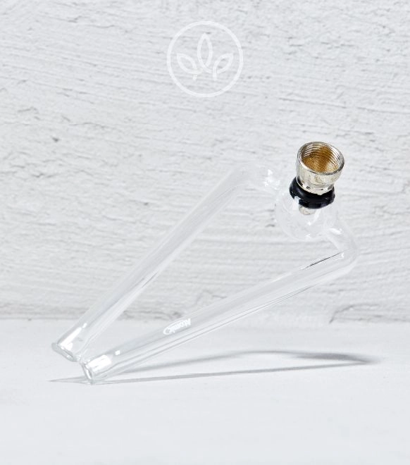 Glaspfeife Doppelrohr, Silber